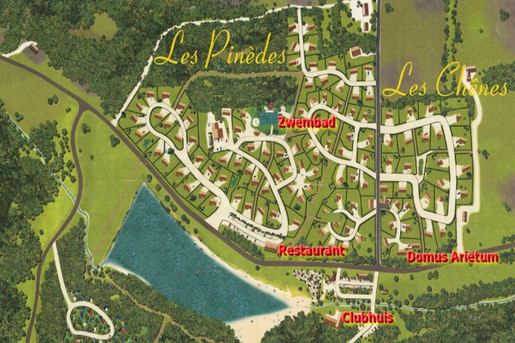 Domus Arietum ligt net buiten het park Les Pinedes, vlakbij het meer, Clubhuis en restaurant